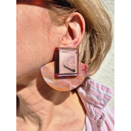 LUNA ambre Miroir rose - Francine BRAMLI Paris