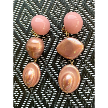 BAYA Rose Perles Majorque - Francine BRAMLI Paris