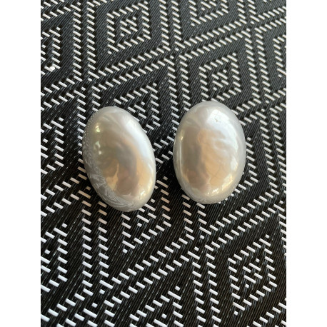 RAINBALL Perle de Majorque ivoire Ovale - Francine BRAMLI Paris