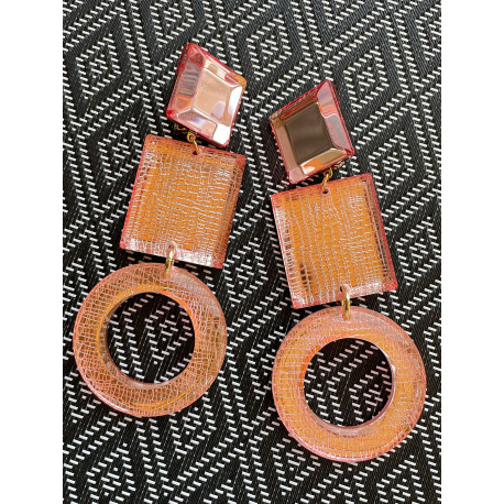 CELESTINE créole rose Lg - Francine BRAMLI Paris