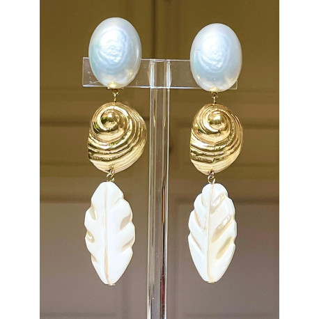 COQUILLAGE doré & nacre - Francine BRAMLI Paris