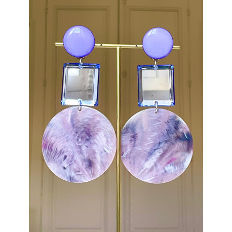 MIRAY miroir, noir bleu/mauve - Francine BRAMLI Paris