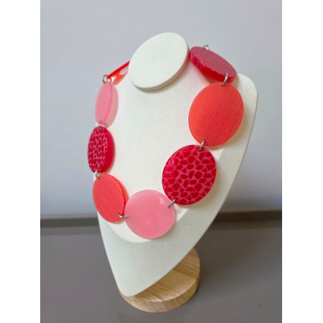 Collier GIRAFE rouge/corail - Francine BRAMLI Paris