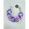 Bracelet ALESSIA Maillons argent/mauve - FRANCINE BRAMLI PARIS