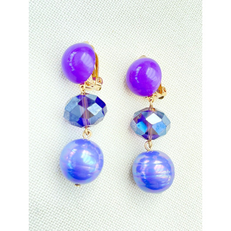 BAYA Violet mauve Perles de Majorque - Francine BRAMLI Paris