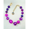 Collier OCTAVE Fuchsia Violet Prune - Francine BRAMLI Paris