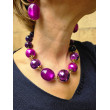 Collier OCTAVE Fuchsia Violet Prune - Francine BRAMLI Paris