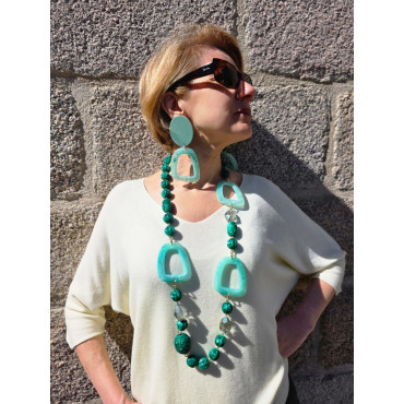 Sautoir FOREST Vert - Francine BRAMLI Paris collier