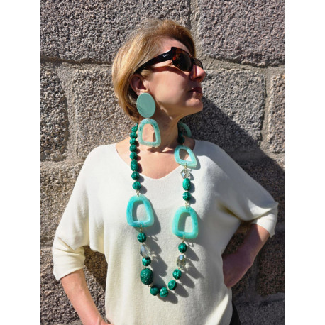 Sautoir FOREST Vert - Francine BRAMLI Paris collier