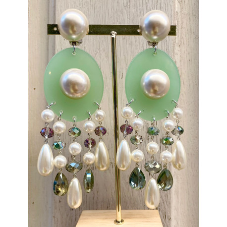 FLORETTE Vert d'eau/nacré - Francine BRAMLI Paris