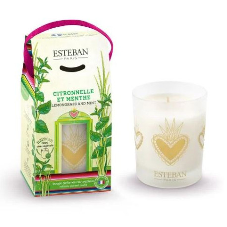 Bougie CITRONNELLE & MENTHE 180g - ESTEBAN