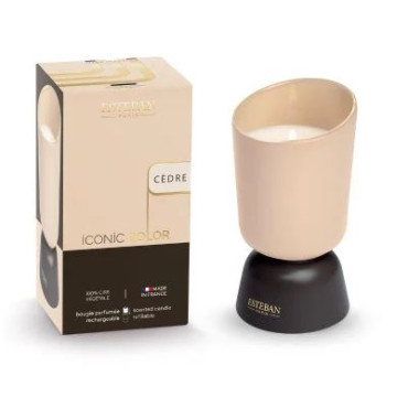 Bougie CÈDRE Rechargeable 220g - ESTEBAN