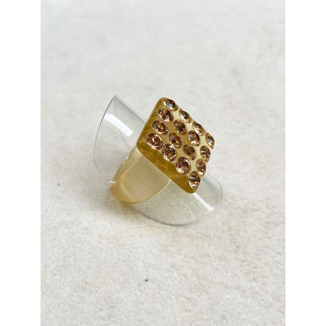 BAGUE Strass Taille 58 - Francine BRAMLI Paris