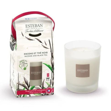 Bougie ENCENS & THÉ NOIR 180g - ESTEBAN