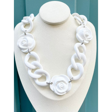 Collier CALIXTE Blanc - Francine BRAMLI Paris