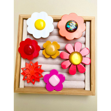 BAGUE Fleur Réglable - Francine BRAMLI Paris