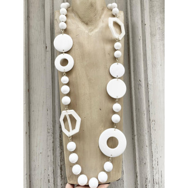 Sautoir ALBAN Blanc - FRANCINE BRAMLI Paris collier