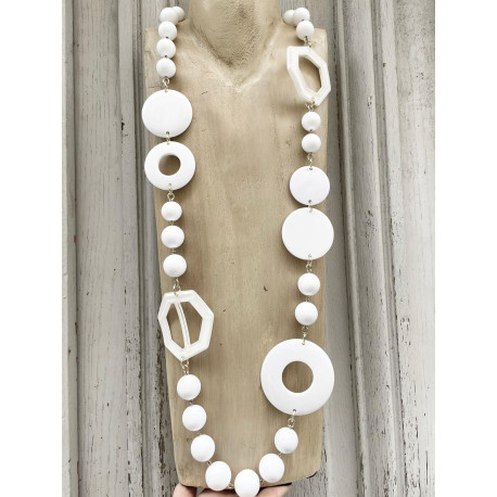 Sautoir ALBAN Blanc - FRANCINE BRAMLI Paris collier