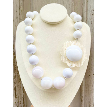 Collier LILAS Blanc - Francine BRAMLI Paris