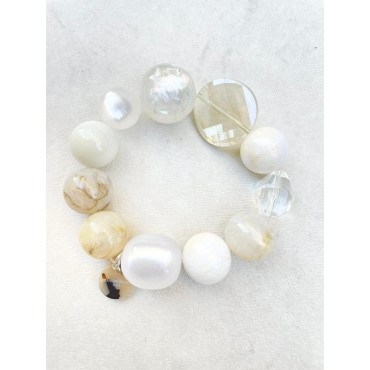 Bracelet GALAXY blanc ivoire - Francine BRAMLI Paris
