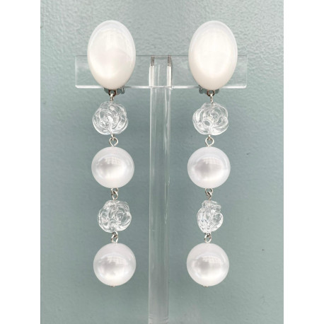 KIMBERLY blanc Fleurs transparentes - Francine BRAMLI Paris