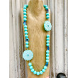 Sautoir PENSEES Turquoise - Francine BRAMLI Paris collier