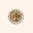 Bijoux de Bouton CROIX Talisman Cappuccino - LA LOGE DE SUZON