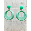 EVIAN Vert lichen - Francine BRAMLI Paris boucles d'oreilles