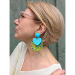 RAPHIA Coeur Bleu, vert, jaune - Francine BRAMLI Paris