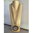 Sautoir FLORIAN argenté, Bleu, miroir - Francine BRAMLI Paris collier