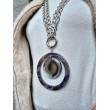 Sautoir FLORIAN argenté, Bleu, miroir - Francine BRAMLI Paris collier