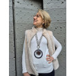 Sautoir FLORIAN argenté, Bleu, miroir - Francine BRAMLI Paris collier