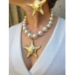 Collier ETOILE doré Perles nacrées - Francine BRAMLI Paris