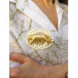 Broche FÉLIN doré blanc - Francine BRAMLI Paris
