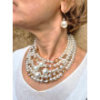 Collier GUILLAUME 5 rangs perles & cristal - Francine BRAMLI Paris