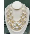 Collier GUILLAUME 5 rangs perles & cristal - Francine BRAMLI Paris