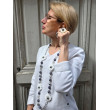 Sautoir FLOR Blanc Argent Gris - Francine BRAMLI Paris Collier