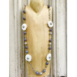 Sautoir FLOR Blanc Argent Gris - Francine BRAMLI Paris Collier