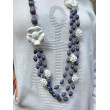 Sautoir FLOR Blanc Gris - Francine BRAMLI Paris Collier