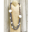 Sautoir FLOR Blanc Gris - Francine BRAMLI Paris Collier