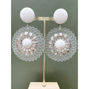 MARGUERITE Blanc argenté transparent - Francine BRAMLI Paris