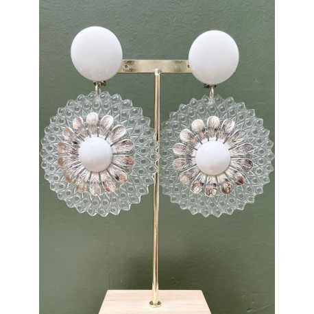MARGUERITE Blanc argenté transparent - Francine BRAMLI Paris