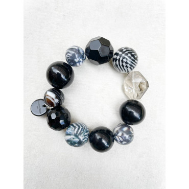 Bracelet GALAXY Noir Blanc - Francine BRAMLI Paris