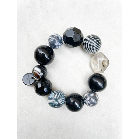 Bracelet GALAXY Noir Blanc - Francine BRAMLI Paris