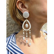 FLORETTE Asymétrique blanc& cristal - Francine BRAMLI Paris