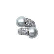 Bague DIANA rhodiée, Perles nacrées - Francine BRAMLI Paris