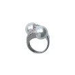 Bague DIANA rhodiée, Perles nacrées - Francine BRAMLI Paris