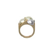 Bague TIANA dorée, Perles nacrées - Francine BRAMLI Paris
