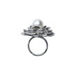 Bague ELEONORA rhodiée, Perle nacrée - Francine BRAMLI Paris