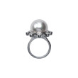Bague SALOME rhodiée, Perle nacrée - Francine BRAMLI Paris
